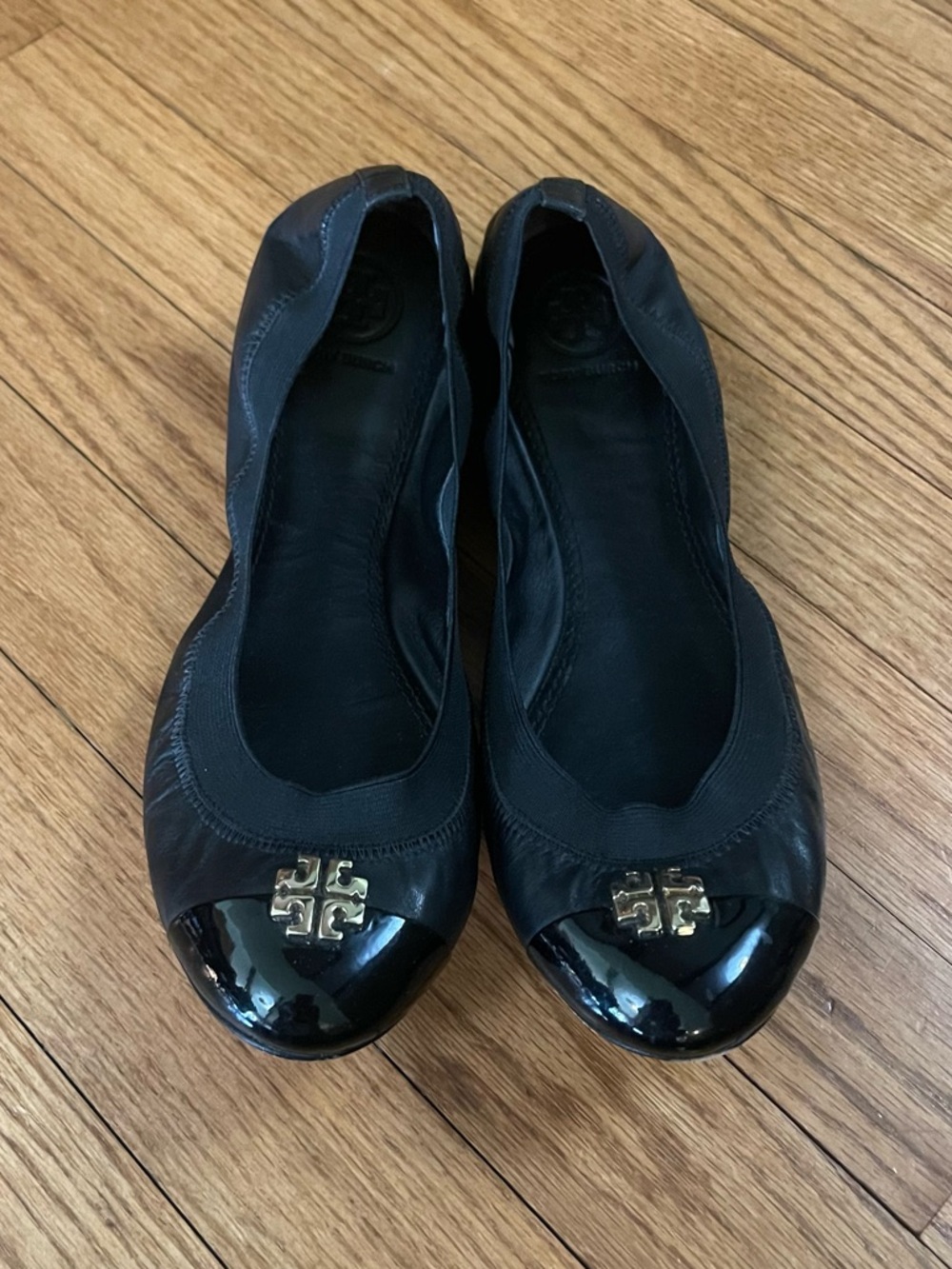 Tory Burch Claire Elastic Ballet Flats Black Size 9